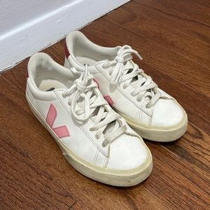 Red and Pink Veja sneakers